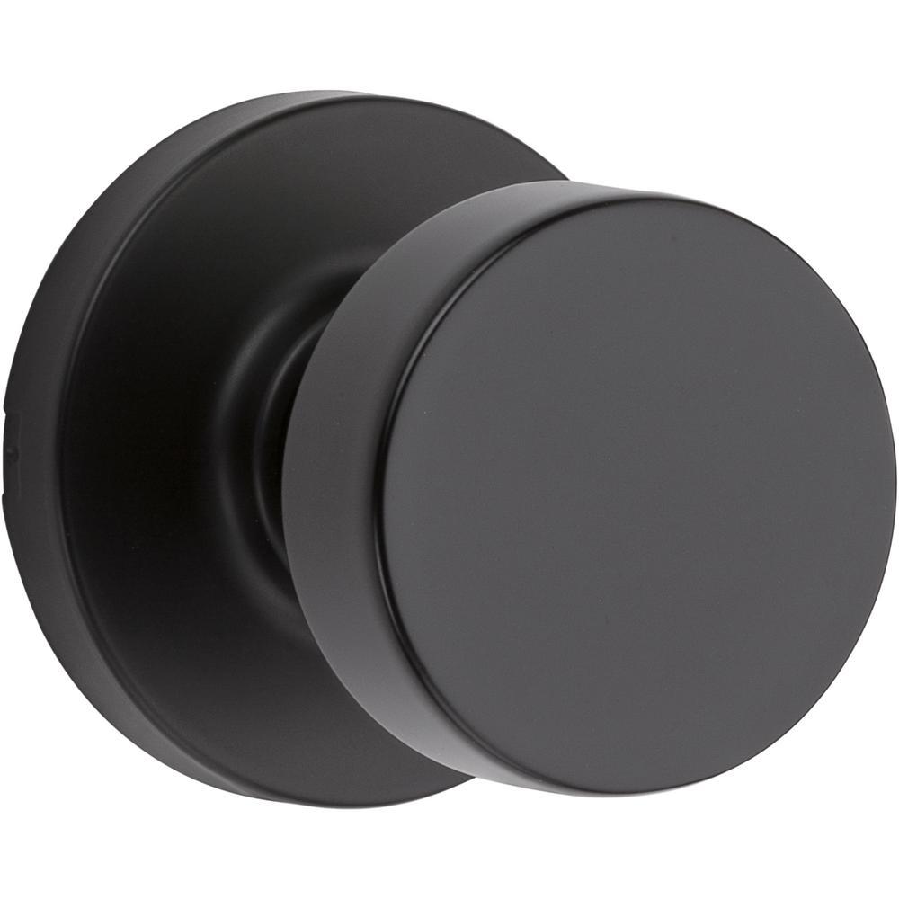 Pismo Round Matte Black Hall/Closet Door Knob Featuring Microban Antimicrobial Technology - Super Arbor