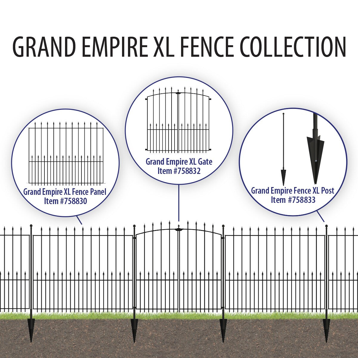 YARDLINK 3-in W Powder-coated Steel No Dig Yard Universal Fence Post