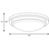 Progress Lighting Apogee 15-in Architectural Bronze Modern/Contemporary LED Flush Mount Light ENERGY STAR