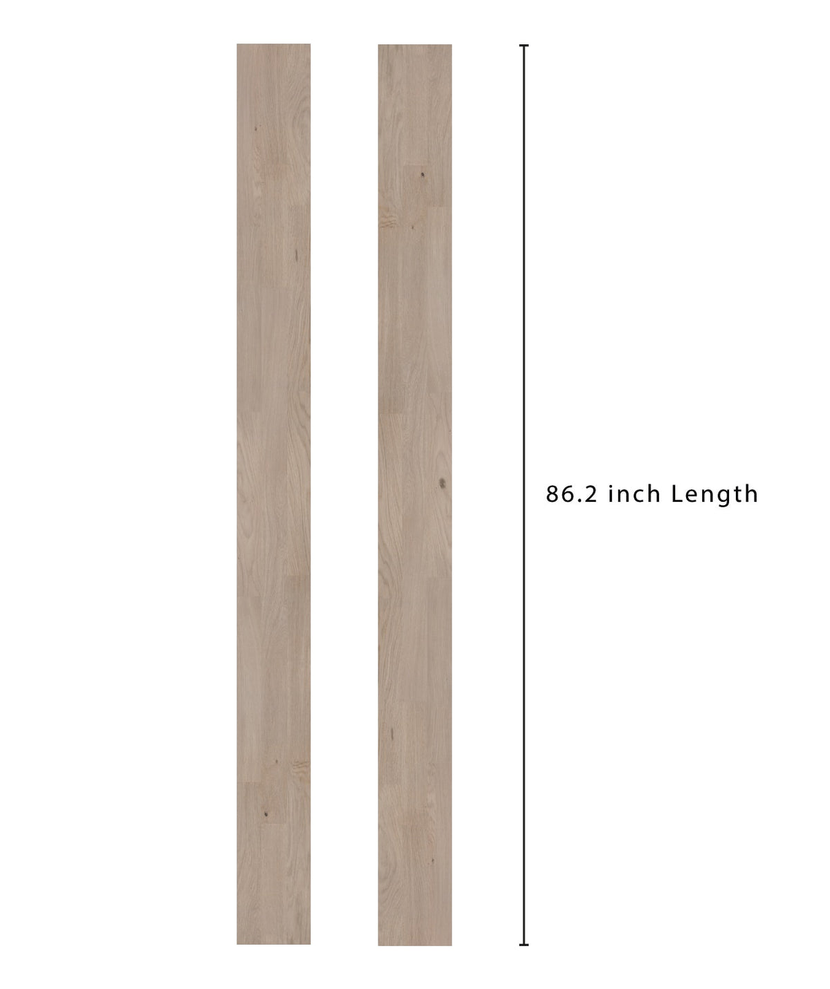 allen + roth European white oak Smokey is an Oak wood floor with gray, a wire brushed texture, and a low-gloss finish that highlights the wood’s natural variation hardwood flooring — carton and plank detail