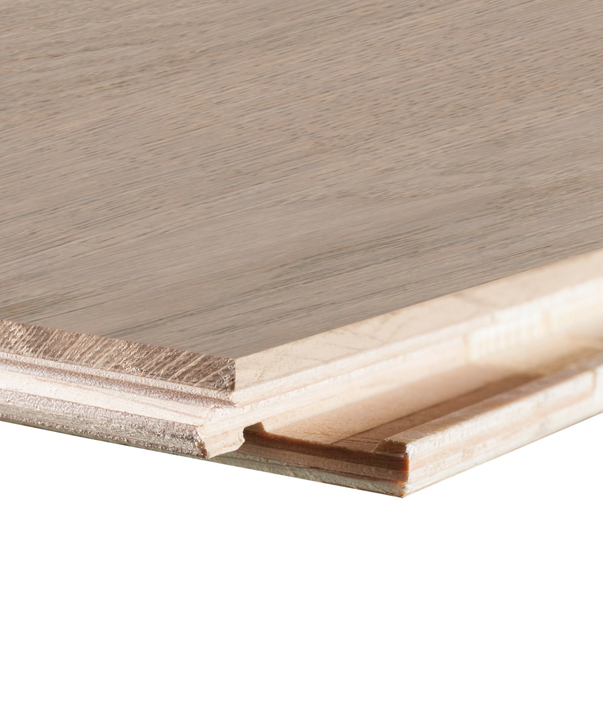 allen + roth European white oak Smokey is an Oak wood floor with gray, a wire brushed texture, and a low-gloss finish that highlights the wood’s natural variation hardwood flooring — surface grain detail