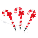 GE 3-Pack Incandescent Plug-In Candy Cane Christmas Pathway Markers, 20-in, White Lights
