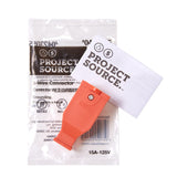 Project Source 15-Amp 125-Volt Orange 3-Wire Grounding Connector, NEMA 5-15R