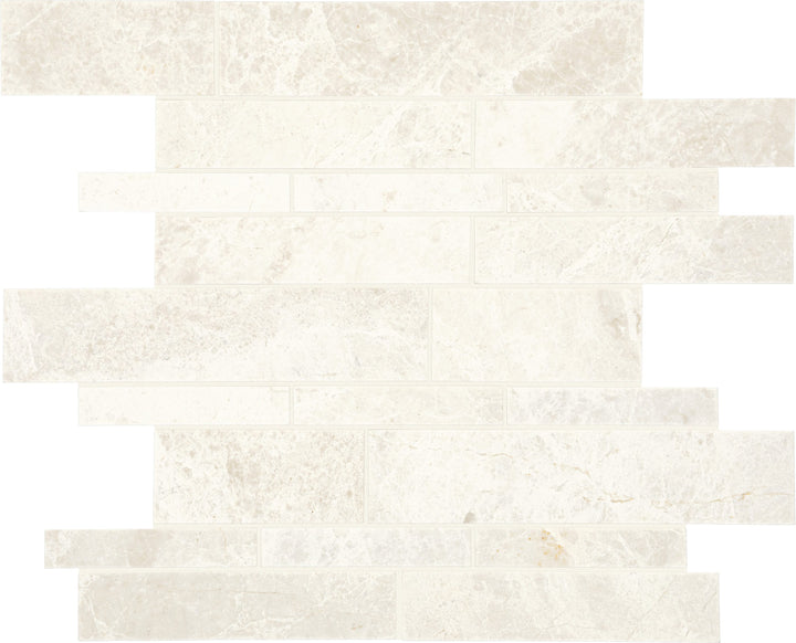 Daltile Genuine Stone Cream Swirl 11-in x 14-in Honed Natural stone Marble Linear Mosaic Floor and Wall Tile product image