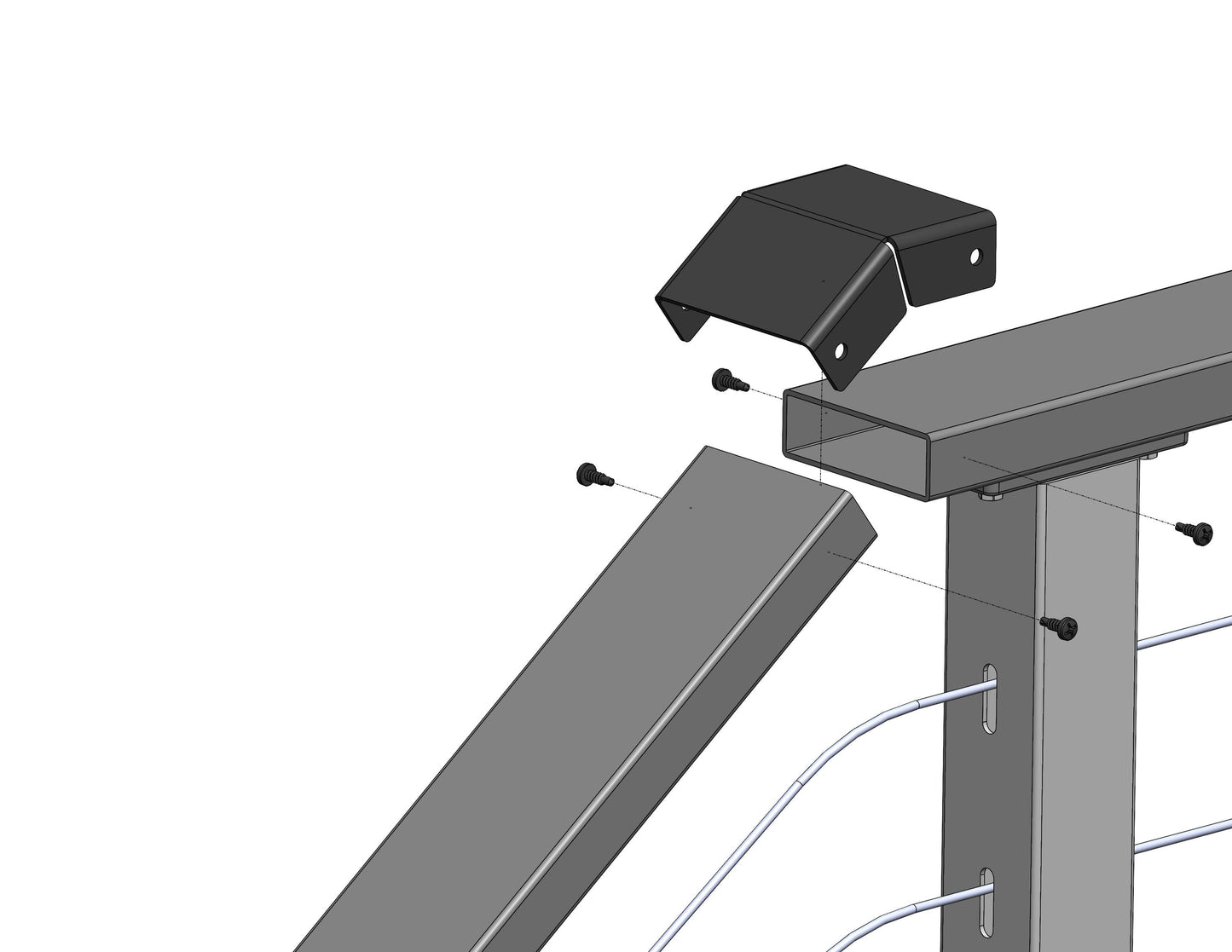 CityPost CP Gray Rail Bracket for Decking, Porches, and Deck Stairs - Easy Install, Galvanized Steel, 3-in x 6