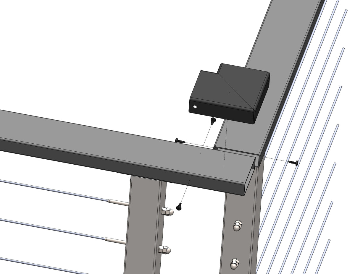 CityPost CP Grey Rail Bracket for Decking, Porches, and Deck Stairs - Easy Install, Painted Galvanized Steel, 3-in x 6-in - 1 Pack