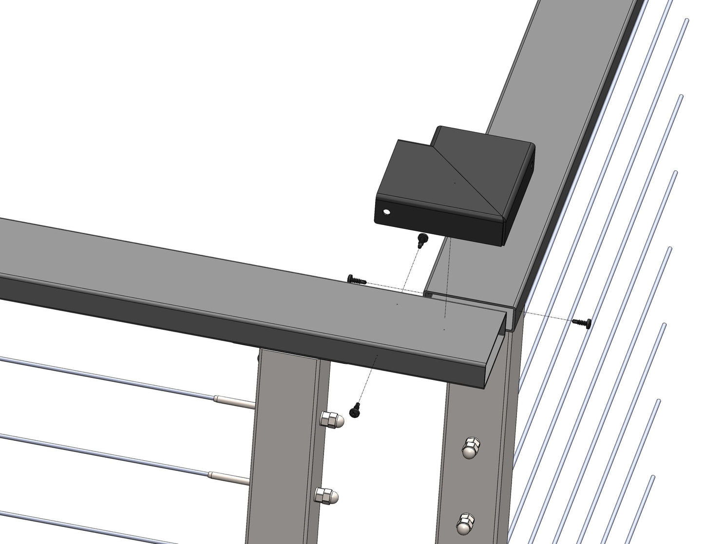 CityPost CP Grey Rail Bracket for Decking, Porches, and Deck Stairs - Easy Install, Painted Galvanized Steel, 3-in x 6-in - 1 Pack