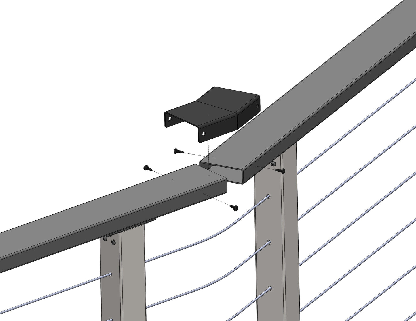 CityPost CP Bronze Rail Bracket for Decking, Porches, and Deck Stairs - Easy Install, Painted Galvanized Steel, 3-in x 6-in (1 Pack)