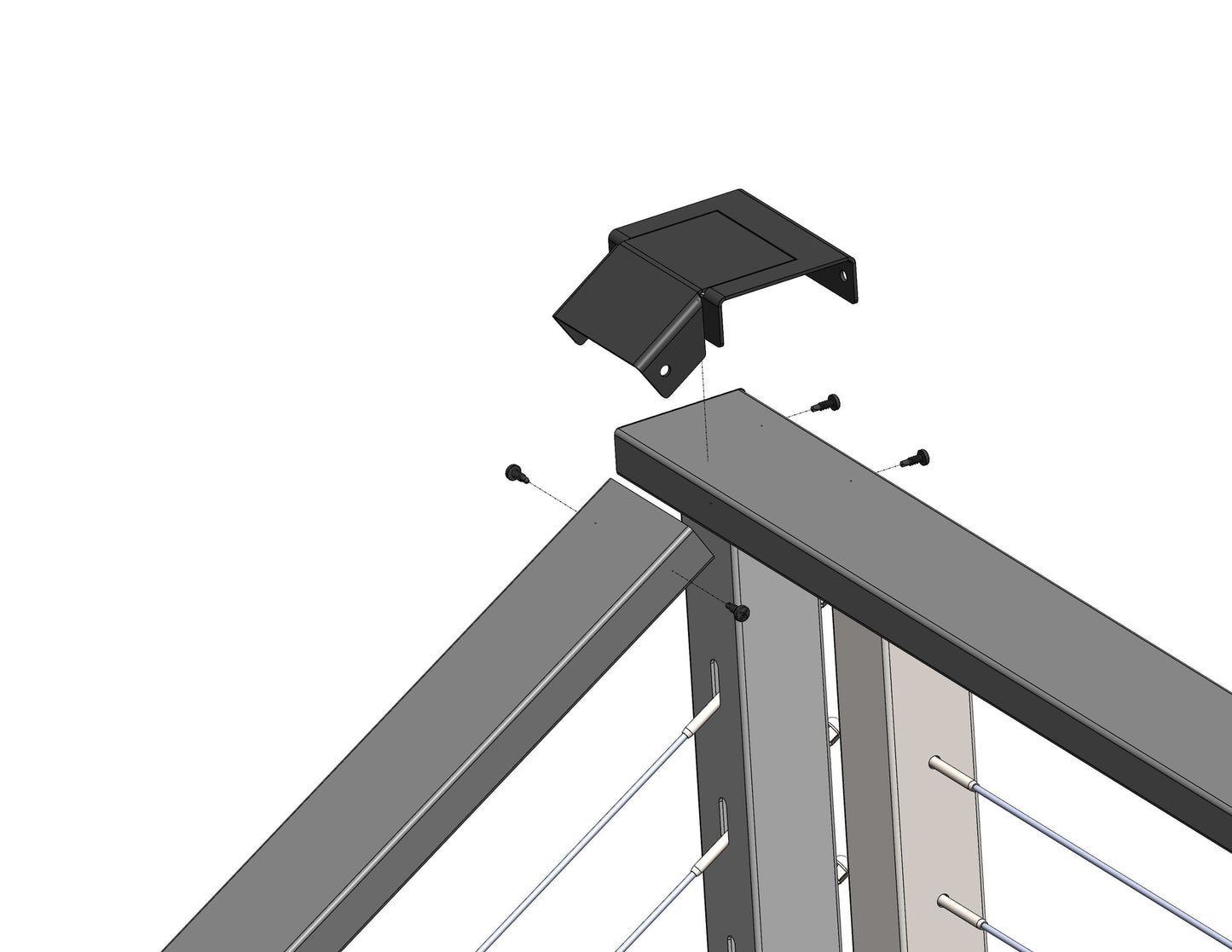 CityPost 6-in x 3-in CP White Painted Galvanized Steel Rail Bracket
