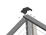 CityPost 6-in x 3-in CP Black Painted Galvanized Steel Rail Bracket