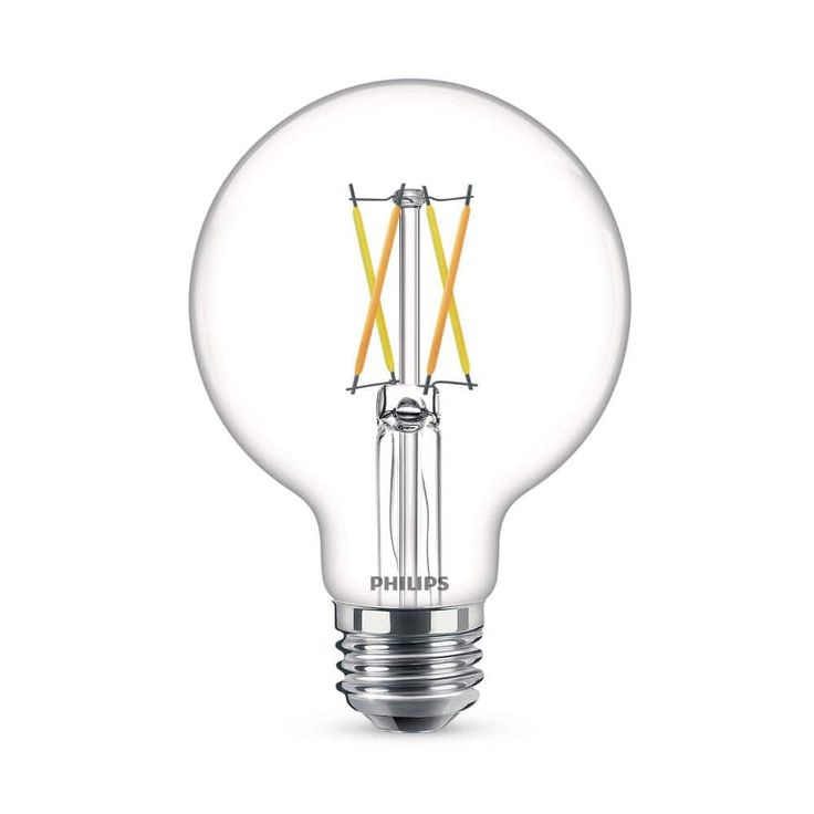 Philips 40-Watt Equivalent G25 Dimmable LED Light Bulb Clear Glass with Warm Glow Effect (2700K) (2-Pack)
