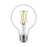 Philips 40-Watt Equivalent G25 Dimmable LED Light Bulb Clear Glass with Warm Glow Effect (2700K) (2-Pack)