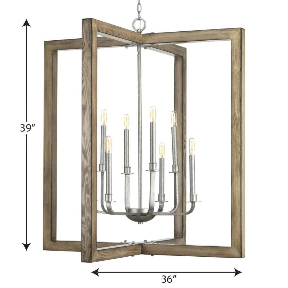 Progress Lighting Turnbury 8-Light Gray Rustic Chandelier