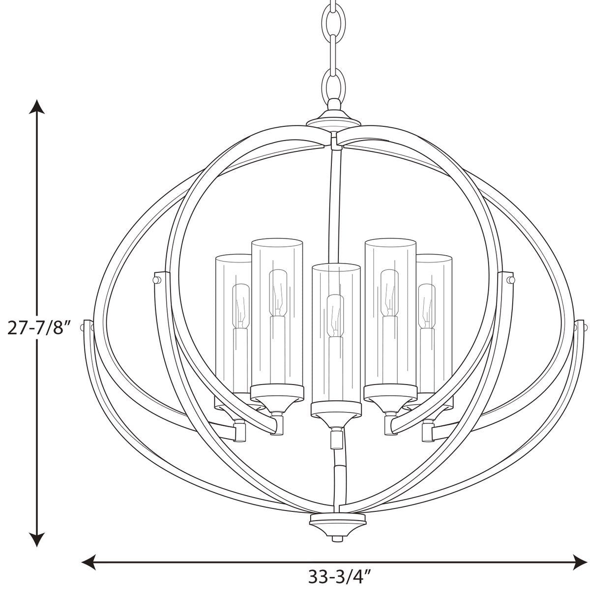 Progress Lighting Evoke 5-Light Antique Bronze Transitional Chandelier