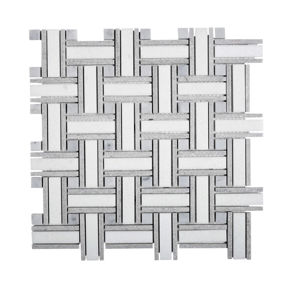Apollo Tile Gray 10-in x 10-in Polished Natural Stone Marble Basketweave Wall Tile (4.13-sq. ft/ Carton)