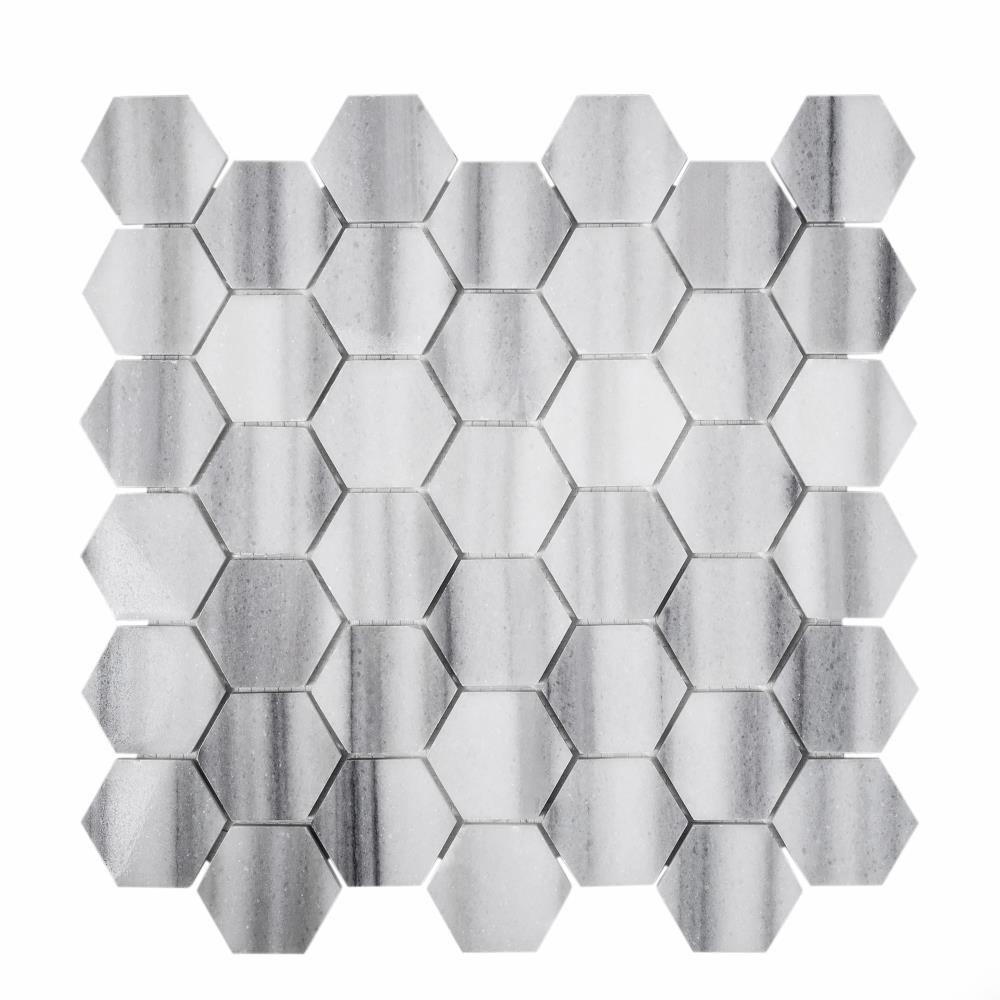 Apollo Tile (Sample) Gray 11-in x 11-in Polished Ceramic Honeycomb Mosaic Floor and Wall Tile