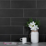 Apollo Tile Black 4-in x 12-in Honed Natural Stone Marble Brick Floor and Wall Tile (5-sq. ft/ Carton)