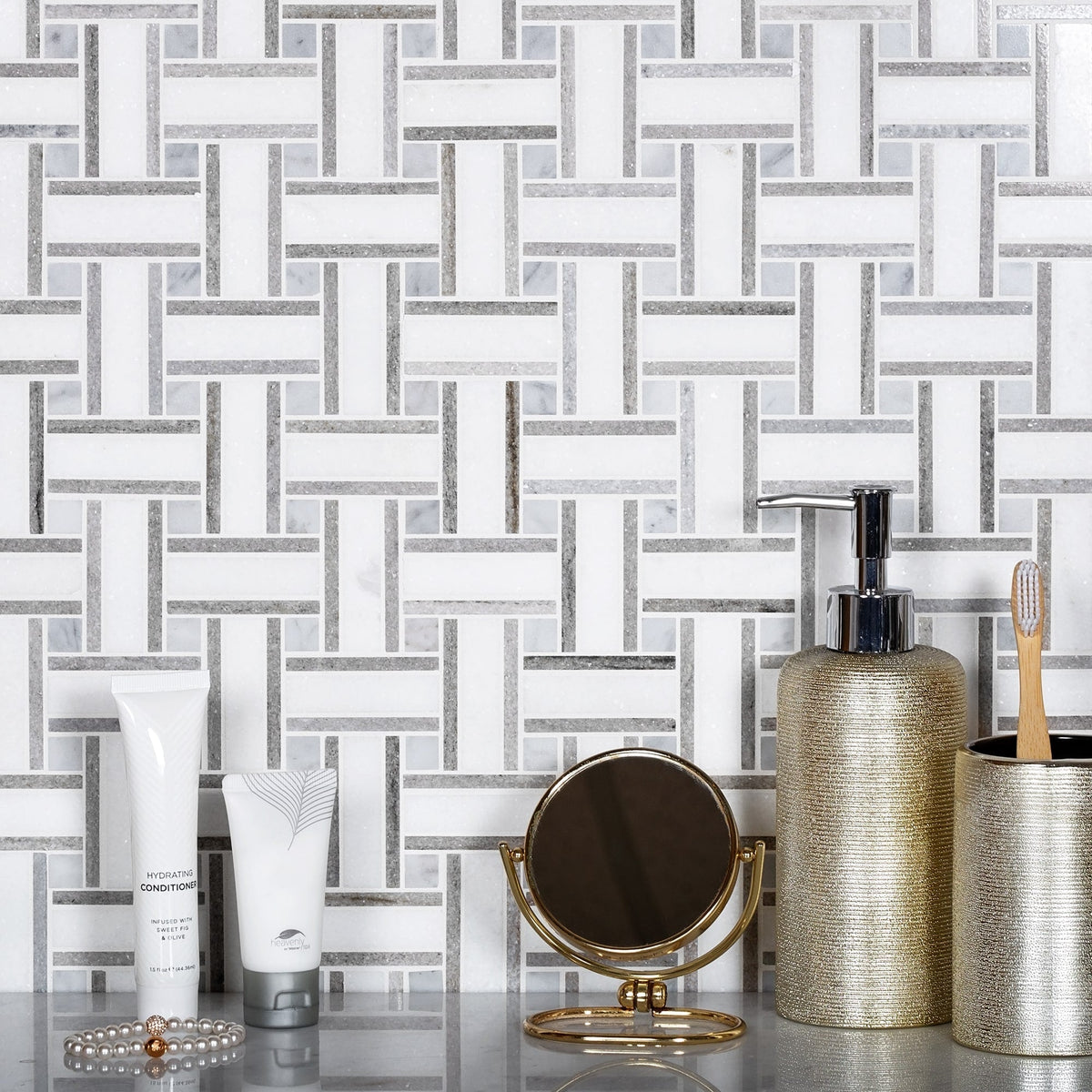 Apollo Tile (Sample) Grey 4-in x 4-in Polished Marble Floor and Wall Tile