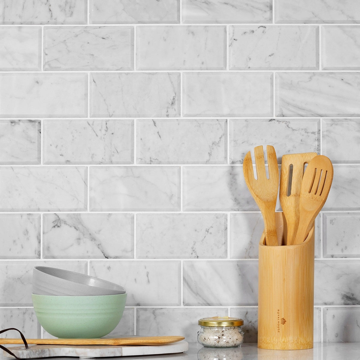 Apollo Tile Pearl White 3-in x 6-in Polished Natural Stone Marble Brick Subway Floor and Wall Tile (5-sq. ft/ Carton)