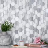 Apollo Tile (Sample) Gray 11-in x 11-in Polished Ceramic Honeycomb Mosaic Floor and Wall Tile