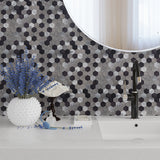 Apollo Tile (Sample) Silver 4-in x 4-in Brushed Metal Honeycomb Peel and Stick Wall Tile