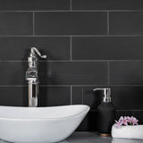 Apollo Tile (Sample) Black 4-in x 4-in Honed Marble Floor and Wall Tile