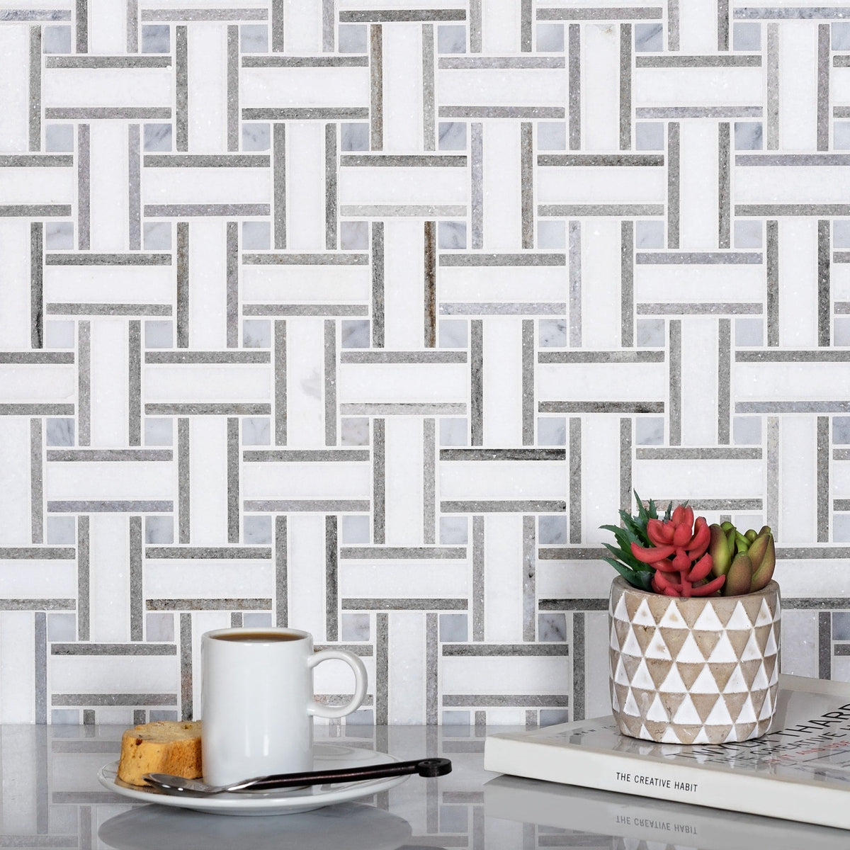 Apollo Tile (Sample) Grey 4-in x 4-in Polished Marble Floor and Wall Tile