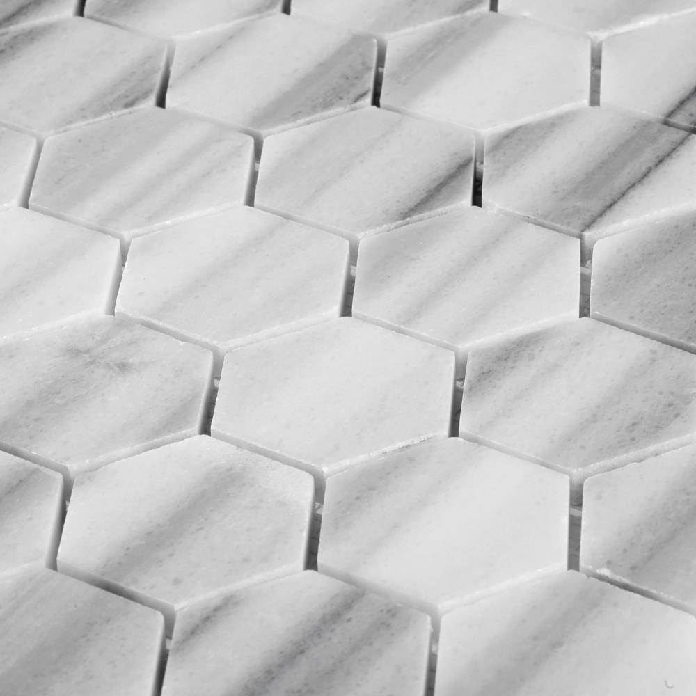 Apollo Tile (Sample) Gray 11-in x 11-in Polished Ceramic Honeycomb Mosaic Floor and Wall Tile