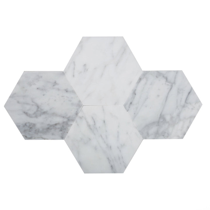 Apollo Tile Brisk White 9-in x 10-in Polished Natural Stone Marble Hexagon Wall Tile (6.41-sq. ft/ Carton)