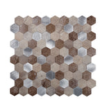 Apollo Tile (Sample) Beige 4-in x 4-in Brushed Metal Peel and Stick Floor and Wall Tile