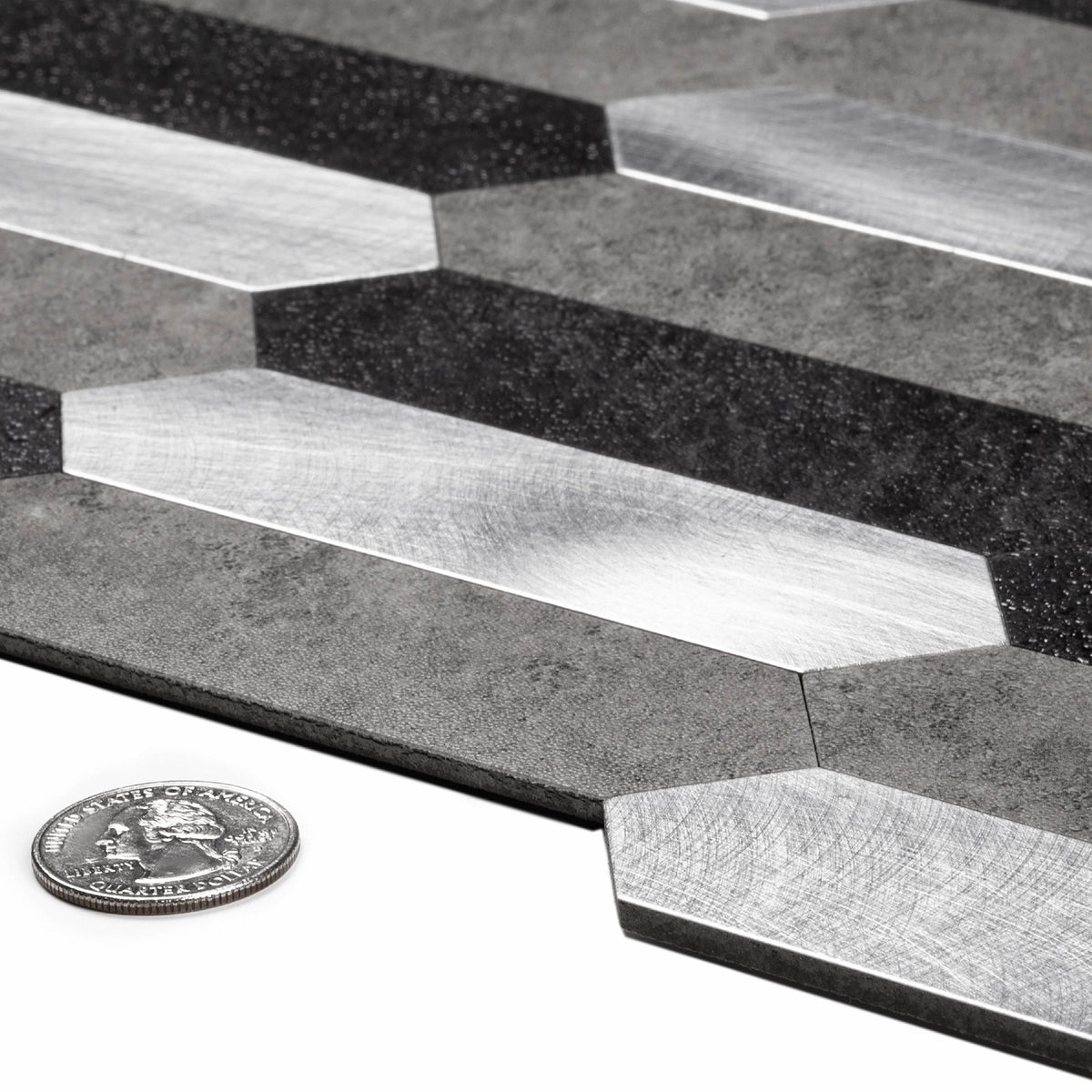 Apollo Tile (Sample) 4-in x 4-in Brushed Metal Peel and Stick Wall Tile