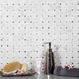 Apollo Tile (Sample) White, Beige 4-in x 4-in Polished Marble Floor and Wall Tile