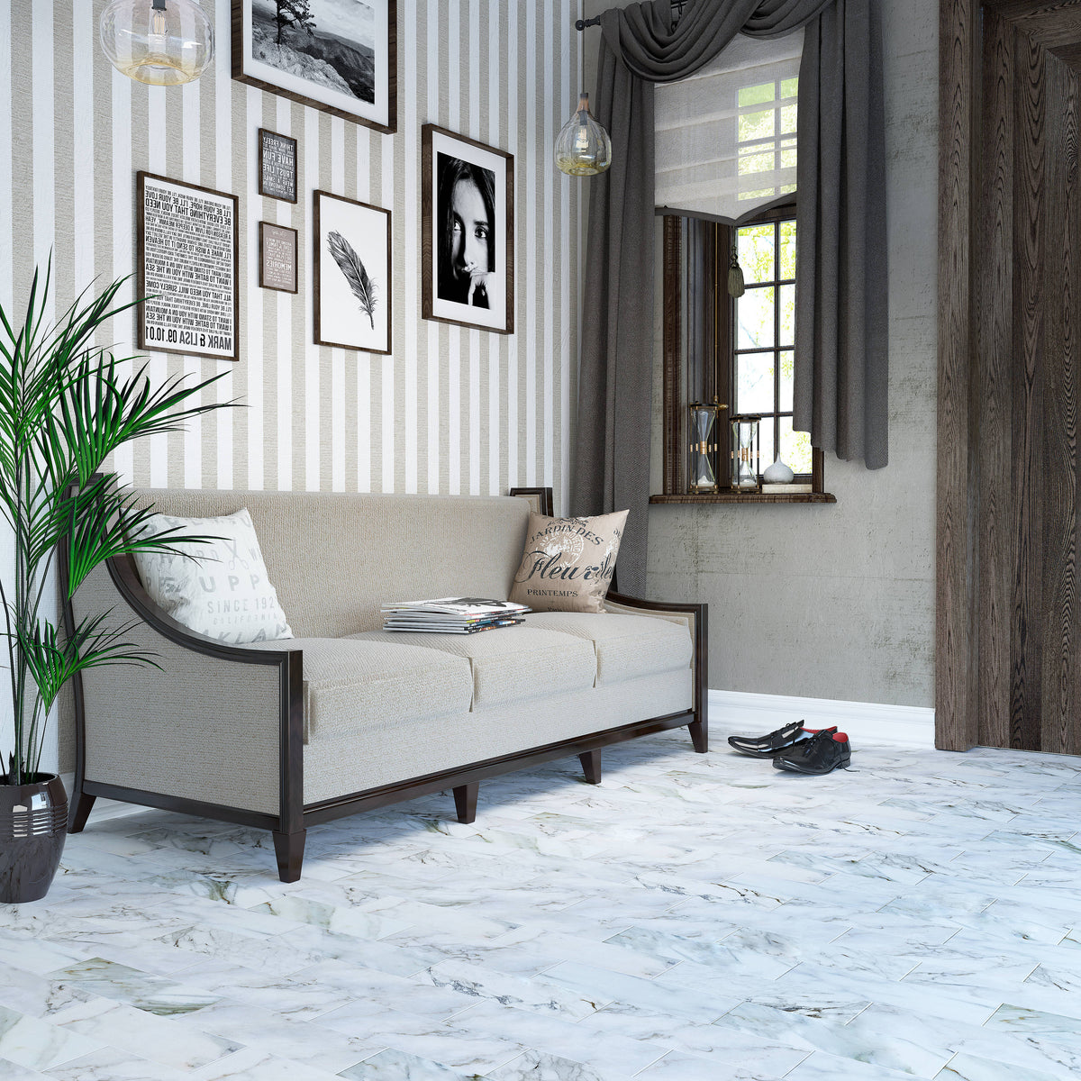Apollo Tile White 4-in x 12-in Honed Natural Stone Marble Brick Floor and Wall Tile (5-sq. ft/ Carton)