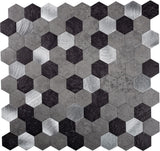Apollo Tile (Sample) Silver 4-in x 4-in Brushed Metal Honeycomb Peel and Stick Wall Tile