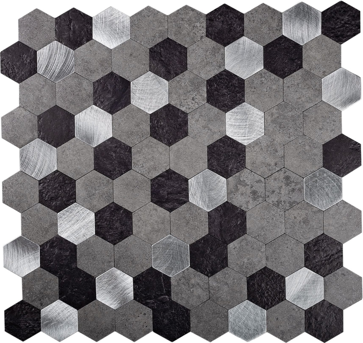 Apollo Tile Brisk Silver 11-in x 11-in Brushed PVC Wood look Peel and stick Wall Tile product image