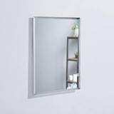 Project Source 16-in x 20-in Rectangle Surface/Recessed Frameless Mirrored Medicine Cabinet, White Plastic Body