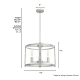 Hunter Astwood 4-Light Brushed Nickel Transitional Led Cage Chandelier