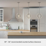 Hunter Gablecrest 4-Light Concrete with Rustic White Rustic Geometric LED Mini Hanging Pendant Light