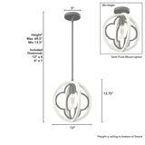 Hunter Gablecrest 4-Light Concrete with Rustic White Rustic Geometric LED Mini Hanging Pendant Light