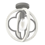 Hunter Gablecrest 4-Light Concrete with Rustic White Rustic Geometric LED Mini Hanging Pendant Light