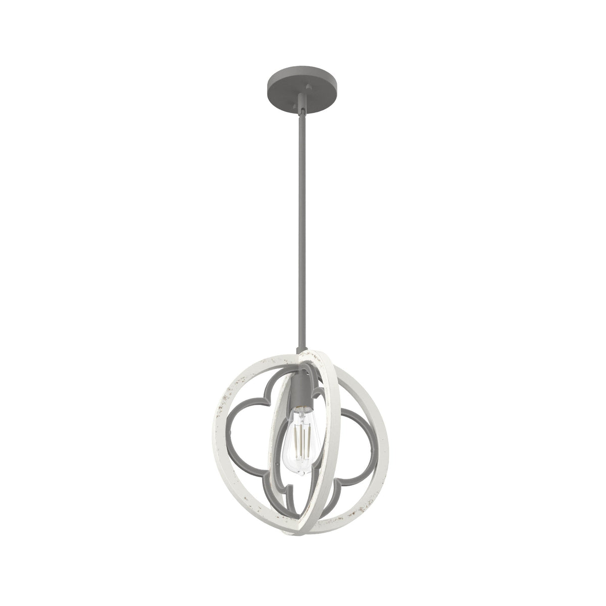 Hunter Gablecrest 4-Light Concrete with Rustic White Rustic Geometric LED Mini Hanging Pendant Light