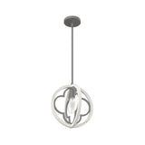 Hunter Gablecrest 4-Light Concrete with Rustic White Rustic Geometric LED Mini Hanging Pendant Light