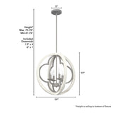 Hunter Gablecrest 4-Light Concrete with Rustic White Rustic Geometric LED Medium Hanging Pendant Light