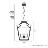 Hunter Laurel Ridge 4-Light Natural Iron Traditional Lantern LED Medium Hanging Pendant Light