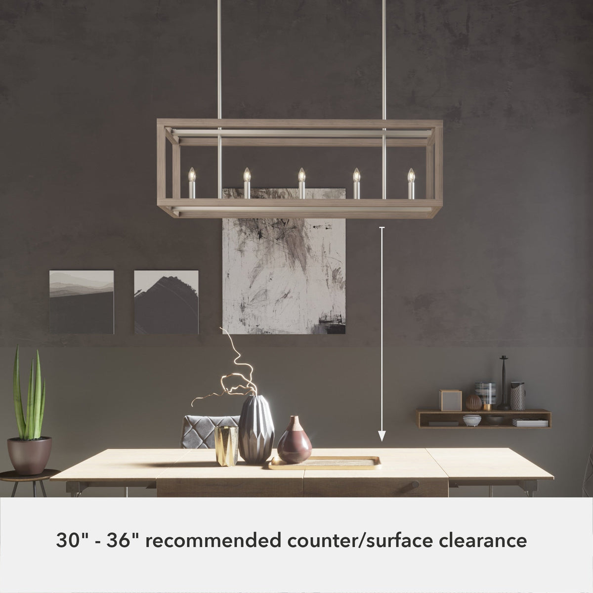 Hunter Squire Manor 5-Light Brushed Nickel Modern/Contemporary Led Chandelier