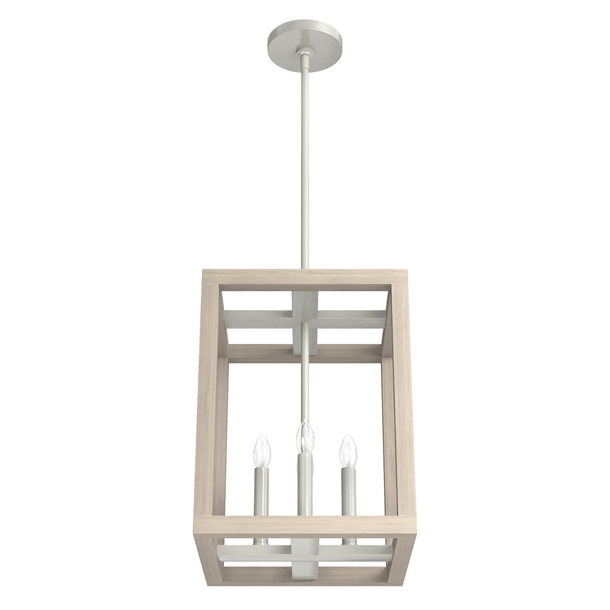 Hunter Squire Manor 4-Light Brushed Nickel Modern/Contemporary Lantern LED Medium Hanging Pendant Light