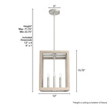 Hunter Squire Manor 4-Light Brushed Nickel Modern/Contemporary Lantern LED Medium Hanging Pendant Light