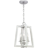 Progress Lighting Forrester 3-Light Antique White and Galvanized Farmhouse Lantern Medium Hanging Pendant Light