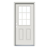 Therma-Tru Benchmark Doors 36-in x 80-in Steel Half Lite Right-Hand Inswing Ready-to-Paint Prehung Single Front Door with Brickmould and Internal Blinds