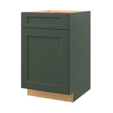 allen + roth Galway 21-in W x 34.5-in H x 24-in D Sage 1-Drawer Base Fully Assembled Cabinet (Flat Panel Shaker Style)